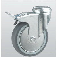 Аппаратное колесо SNB поворотное с отверстием и тормозом 100 мм (3106-S-100-P)