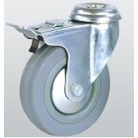 Аппаратное колесо SNB поворотное с отверстием и тормозом 125 мм (3006-S-100-P)