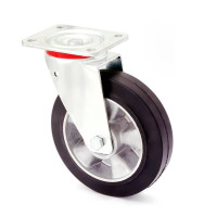 Колесо KAMA поворотное алюминий/резина серия 17 STANDART 100 мм (1702-ST-100-B)