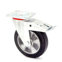 Колесо KAMA поворотное с тормозом серия 17 STANDART 80 мм (1704-ST-080-B)