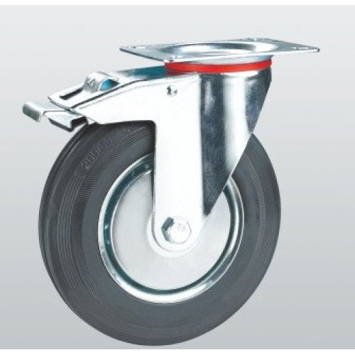 Колесо поворотное SNB с крепежной панелью и тормозом 100 мм (1004-E-160-R) Колесо поворотное SNB с крепежной панелью и тормозом 100 мм (1004-E-160-R)