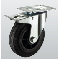 Колесо поворотное SNB с крепежной панелью и тормозом STANDART 160 мм (1204-ST-160-P)