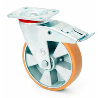 Колесо KAMA поворотное в средне усиленном кронштейне Large 160 мм (4404-LR-160-B)